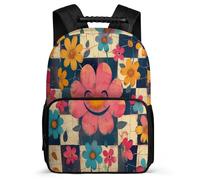 TPISLI Flowers Spring Theme School Bag for Boys Girls Age 7-12 Plant Rucksack for Students Primary Classes, Padded Back Adjustable Straps Back to School Gift