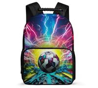 TPISLI Football 3D Pattern Rucksack for Students Ages 6-10 Soccer Bookbag for Students School Years 1-4, Sturdy Handle Adjustable Straps Back to School Gift
