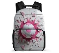 TPISLI Football 3D Print Bookbag for Kids Primary Age 6-11 Soccer Rucksack for Kids and Teens School Years 1-4, Adjustable Straps Padded Back Birthday Gift
