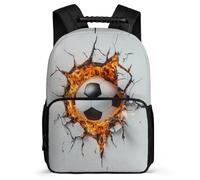 TPISLI Football 3D Print Daypack for Girls Boys Primary School, Soccer Ball Backpack Age 7-12, Durable School Bag, Soft Felt Details, Short Trips, Everyday Use