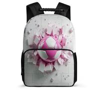 TPISLI Football 3D Print School Backpack for Boys Year 3-6 Soccer Bookbag for Kids and Teens Primary School, Soft Felt Details Adjustable Straps Short Trips