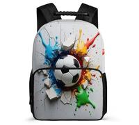 TPISLI Football Pattern Bookbag for Kids and Teens Primary Age 6-11 3D Soccer Rucksack for Kids and Teens Primary Classes, 1680D Fabric Durable Travel Daily Use