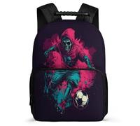 TPISLI Football Print Daypack for Kids and Teens Junior School Soccer Lover Bookbag Primary Age 6-11 Children, Side Pockets Soft Felt Details Travel Daily Use