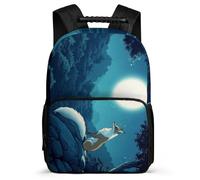 TPISLI Fox Backpack for Kids and Teens Primary School Marine Life Rucksack Age 7-12 Girls, Sturdy Handle Adjustable Straps Back to School Gift