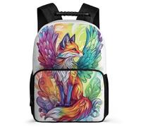 TPISLI Fox Design Backpack for Children Years 1-4, Animal Pattern Rucksack for Children, Lightweight School Bag, Side Pockets, Padded Back, Travel Daily Use