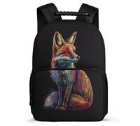 TPISLI Fox Design Backpack for Girls Boys Age 5-10 Animal Fox Rucksack for Girls Boys Primary Classes, Sturdy Handle Adjustable Straps Outdoor Day Trips