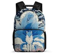 TPISLI Fox Design Backpack Year 3-6 for Kids and Teens 8-12 Years Animal Fox School Bag Kids and Teens, Adjustable Straps 1680D Fabric Travel Daily Use