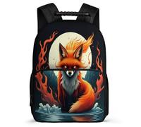 TPISLI Fox Design Bookbag for Students Primary Classes Animal Print School Bag Primary Age 6-11 Kids and Teens, Adjustable Straps Sturdy Handle Travel Daily Use