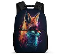 TPISLI Fox Design Daypack for Children Primary School Animal Printed Rucksack School Years 2-5 Kids and Teens, Soft Felt Details Sturdy Handle Outdoor Day Trips