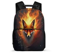 TPISLI Fox Design Rucksack School Years 1-4 for Kids and Teens 8-12 Years Animal Theme Daypack Students, Soft Felt Details Side Pockets Back to School Gift