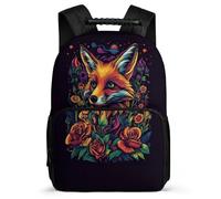 TPISLI Fox Design School Backpack School Years 1-4 for Boys Ages 6-10 Animal Fox Rucksack Kids and Teens, Soft Felt Details Adjustable Straps Daily Essentials