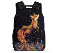 TPISLI Fox Illustration Backpack for Girls for 5 to 10 Years, Animal Pattern School Bag Children, Lightweight Rucksack, Side Pockets, Padded Back, Travel Daily Use