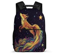 TPISLI Fox Illustration Bookbag for Boys Girls Primary Age 6-11 Animal Pattern Backpack for Girls Boys Primary School, Padded Back Sturdy Handle Outdoor Day Trips