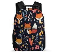 TPISLI Fox Illustration Bookbag for Students Primary Age 6-11 Foxs Animal Daypack for Girls Boys Primary School, Adjustable Straps Side Pockets Short Trips