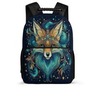 TPISLI Fox Illustration School Backpack Junior School for Children Age 5-10 Animal Fox Rucksack Kids and Teens, Adjustable Straps Sturdy Handle Short Trips