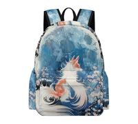 TPISLI Fox Moon Design School Bag Children Age 9 Animal Fox Daypack Students Year 10 Lightweight Durable Spring Outing Backpack School Years 3-6 Daily Use Travel Use