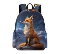 TPISLI Fox Motif Bookbag Kids Age 10-14 Animal Pattern Book Bag Boys 10-14 Year Olds Modern Durable 14 Inch Laptop Rucksack Secondary School Hiking Travel Daily Carry