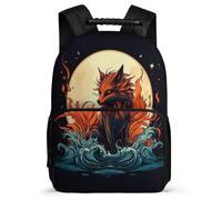 TPISLI Fox Motif Daypack for Girls Boys Junior School Animal Theme Bookbag Primary Age 6-11 Boys Girls, Padded Back Soft Felt Details Outdoor Day Trips