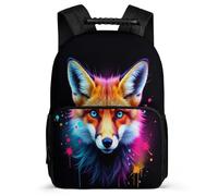 TPISLI Fox Motif Daypack for Kids and Teens Primary Age 6-11 Animal Theme Daypack for Students Year 2-5, Adjustable Straps Soft Felt Details Travel Daily Use