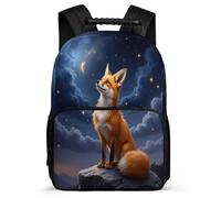 TPISLI Fox Motif Rucksack for Students 6-11 Years Animal Theme Rucksack for Kids and Teens Primary School, Soft Felt Details Lightweight Back to School Gift