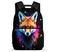 TPISLI Fox Motif Rucksack Primary Classes for Girls 7-11 Year Olds Animal Print Rucksack Kids and Teens, Padded Back Soft Felt Details Travel Daily Use