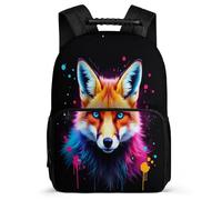 TPISLI Fox Motif School Backpack for Children 7-11 Year Olds Animal Fox Bookbag for Girls Boys Primary Classes, 1680D Fabric Sturdy Handle Back to School Gift