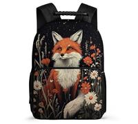 TPISLI Fox Motif School Backpack for Students 7-11 Year Olds Animal Theme Backpack for Boys Girls Primary Classes, Soft Felt Details Padded Back Short Trips