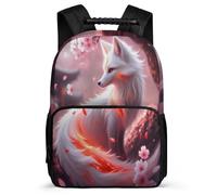 TPISLI Fox Motif School Bag for Boys Girls Age 7-12 Animal Fox Rucksack for Students Primary Classes, Padded Back Adjustable Straps Back to School Gift