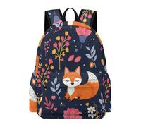 TPISLI Fox Pattern Backpack Boys Girls Primary to Secondary School Bag Animal Pattern Rucksack for Secondary Students, Lightweight Book Bag for Day Trips and Birthday Gift