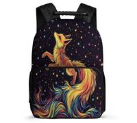 TPISLI Fox Pattern Backpack for Girls Age 5-10, Animal Motif School Bag for Girls Boys, Lightweight Rucksack, Side Pockets, Padded Back, Travel Daily Use
