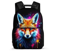 TPISLI Fox Pattern Backpack for Girls Boys School Years 1-4 Fox Theme Backpack Ages 6-10 Girls Boys, 1680D Fabric Adjustable Straps Outdoor Day Trips