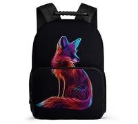 TPISLI Fox Pattern Bookbag for Children School Years 2-5 Animal Motif Backpack for Kids and Teens Year 2-5, Adjustable Straps Soft Felt Details Outdoor Day Trips