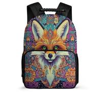 TPISLI Fox Pattern Daypack for Children Primary School Animal Theme Rucksack School Years 2-5 Kids and Teens, Soft Felt Details Sturdy Handle Outdoor Day Trips