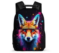 TPISLI Fox Pattern Daypack for Kids and Teens Primary Age 6-11 Animal Design Rucksack for Students Junior School, 1680D Fabric Soft Felt Details Outdoor Day Trips