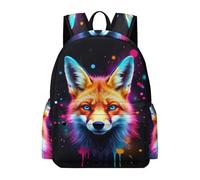 TPISLI Fox Pattern Daypack Girls Age 8 Animal Design Book Bag Boys Age 16 Durable Lightweight 15.6 Inch Laptop School Backpack School Years 3-6 Daily Use Everyday Use