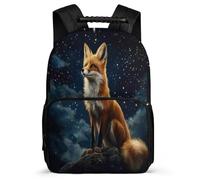 TPISLI Fox Pattern Rucksack for Boys Girls Junior School Animal Fox Bookbag Age 5-10 Kids and Teens, Soft Felt Details Sturdy Handle Outdoor Day Trips