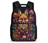 TPISLI Fox Pattern Rucksack for Kids 6-11 Years, Animal Motif Bookbag for Students, Durable Backpack, 1680D Fabric, Primary Classes, Daily Essentials