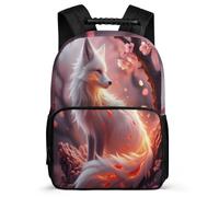 TPISLI Fox Pattern School Backpack for Students Year 3-6 Animal Rucksack for Kids and Teens Year 3-6, Soft Felt Details Durable Outdoor Day Trips