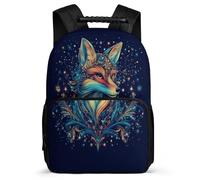 TPISLI Fox Pattern School Bag for Students School Years 1-4 Animal Print Backpack Primary Age 6-11 Boys Girls, Adjustable Straps Sturdy Handle Birthday Gift
