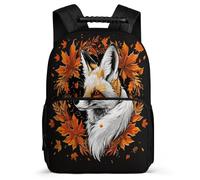 TPISLI Fox Print Bookbag Primary School for Kids and Teens 7-11 Year Olds Animal Design Daypack Kids and Teens, Side Pockets Sturdy Handle Back to School Gift
