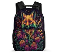 TPISLI Fox Print Daypack School Years 1-4 for Kids and Teens Primary Age 6-11 Animal Design Daypack Boys Girls, Lightweight Side Pockets School Travel