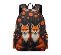 TPISLI Fox Print School Backpack Children Age 9 Animal Print Backpack Boys Year 7-9 Cool 11.6 Inch Laptop Daypack Junior School Hiking Day Trips Everyday Use