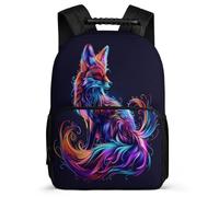 TPISLI Fox Print School Backpack Primary School for Girls Boys Age 5-10 Animal Design Rucksack Kids and Teens, Side Pockets Padded Back Outdoor Day Trips