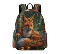 TPISLI Fox Printed Backpack Girls Age 9 Animal Fox Schoolbag Teens School Years 4-8 Durable Lightweight 16.5 Inch Laptop Rucksack Primary to Secondary Travel Gift