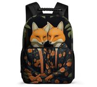 TPISLI Fox School Backpack for Teens Girl Kid Bookbag for Boy Middle Elementary Animal Pattern School Bag 15.7inch Large Capacity Kids Book Bag Shoulder Backpack Travel Daypack