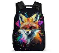 TPISLI Fox School Backpack Primary Classes for Kids Primary Age 6-11 Animal Theme Backpack Boys, 1680D Fabric Adjustable Straps Travel Daily Use