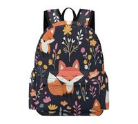 TPISLI Foxs Flowers Daypack Kids 7-11 Year Olds Animal Motif Rucksack Boys Year 7-9 Modern Durable Autumn Trip School Bag Secondary School Outdoor Travel Daily Carry