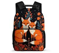 TPISLI Foxs Pattern Backpack for Boys Girls Primary Age 6-11 Animal Fox Daypack for Boys School Years 1-4, 1680D Fabric Soft Felt Details Outdoor Day Trips