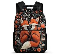 TPISLI Foxs School Backpack School Years 1-4 for Kids and Teens 7-11 Year Olds Animal Fox Rucksack Students, Sturdy Handle Adjustable Straps Birthday Gift