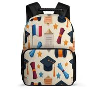 TPISLI France Flag Bookbag for Students School Years 1-4 Graduation Theme Backpack Primary Age 6-11 Girls Boys, Soft Felt Details Lightweight Daily Essentials